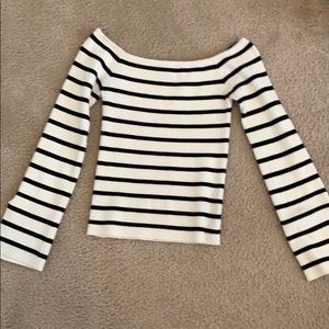Off-the-shoulder striped top